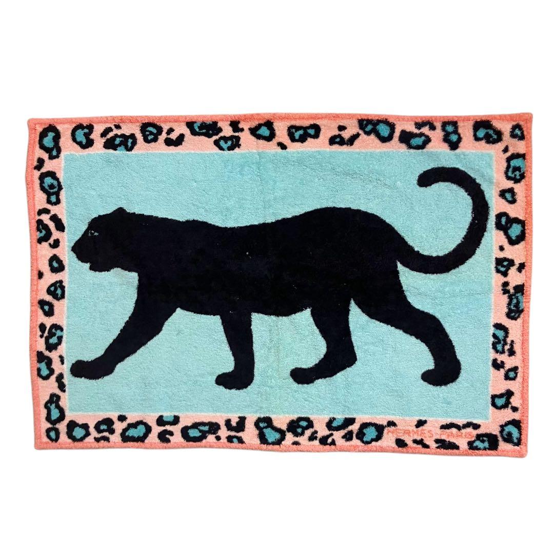 ⭐️良品⭐️ エルメス ビーチタオル パンサー 黒豹 マット ピンク ブルー