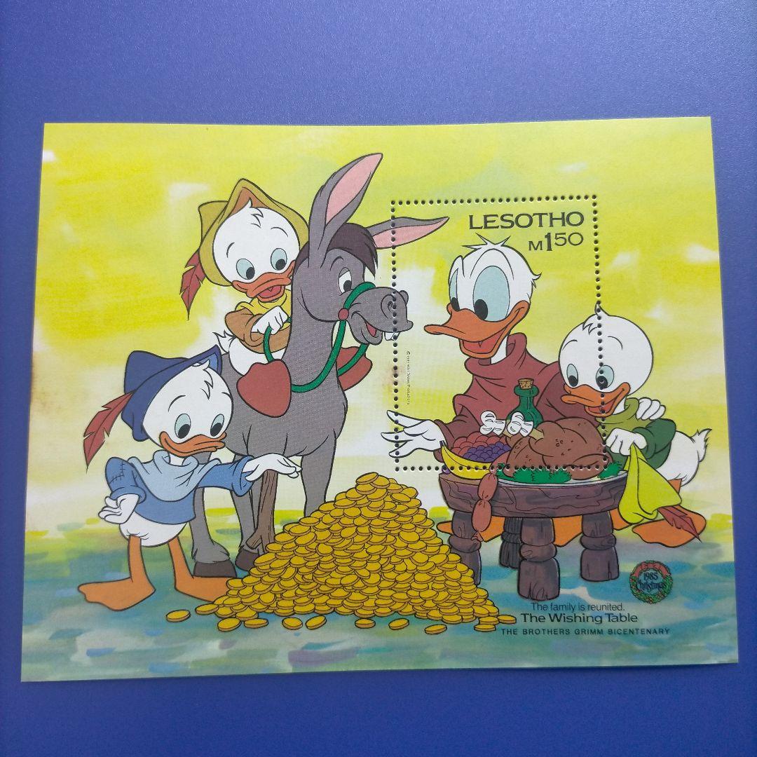 4469 外国切手 レソト ディズニーキャラクター 3枚+小型シートセット