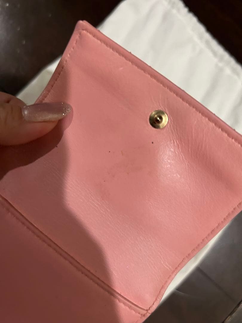 Dior ピンク 三つ折り財布