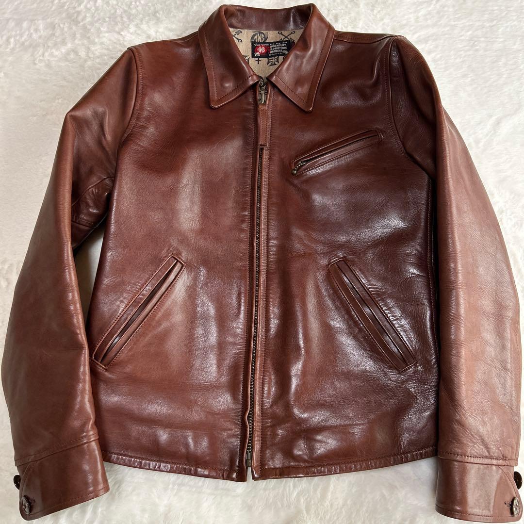 美品 Y'2 LEATHER ワイツーレザー別注品 MWS 馬革ライダース L