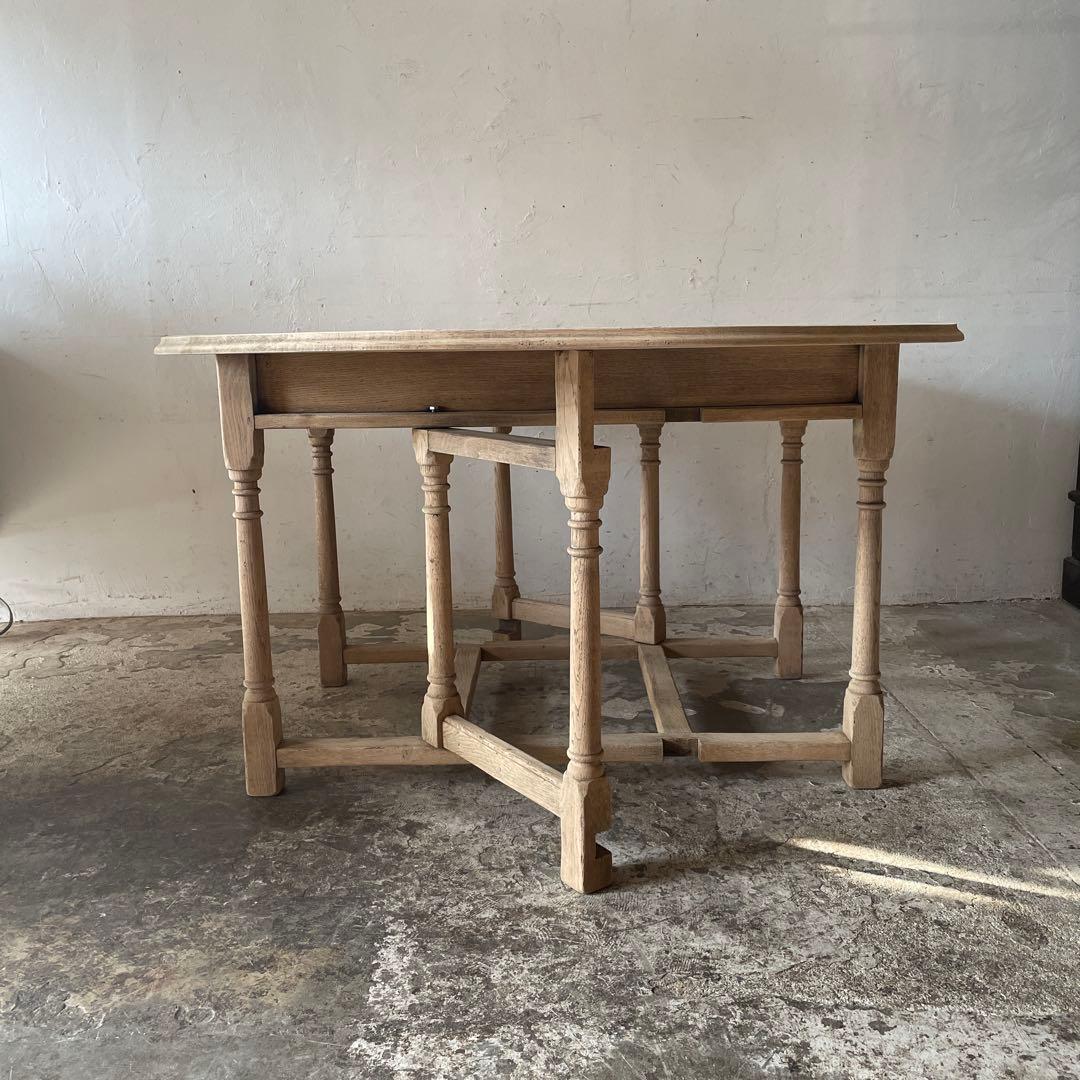 ビンテージ　ドロワーゲートレッグテーブル ドロップリーフテーブル 剥離