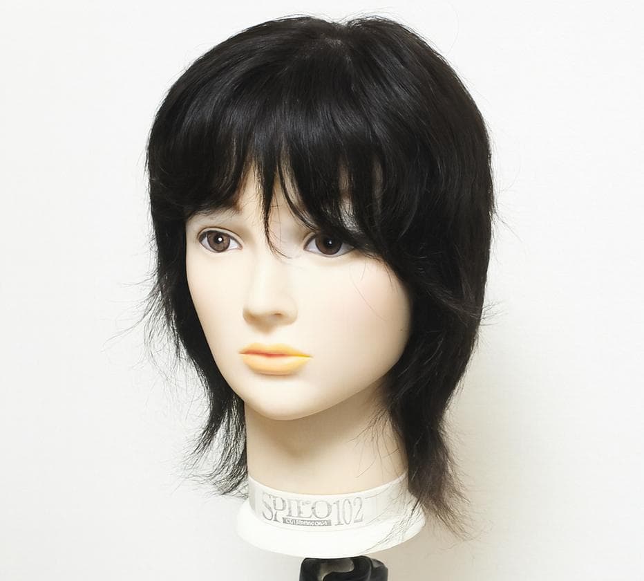 【高品質】人毛 総手植え ウィッグ ミディアム M〜L シルク肌 医療用OK