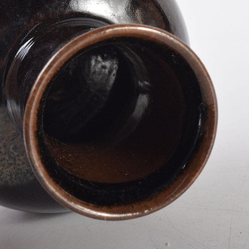 茶道具　京焼　平安　万代喜山造　鶴首茶入　仕覆付　共箱　V　6942