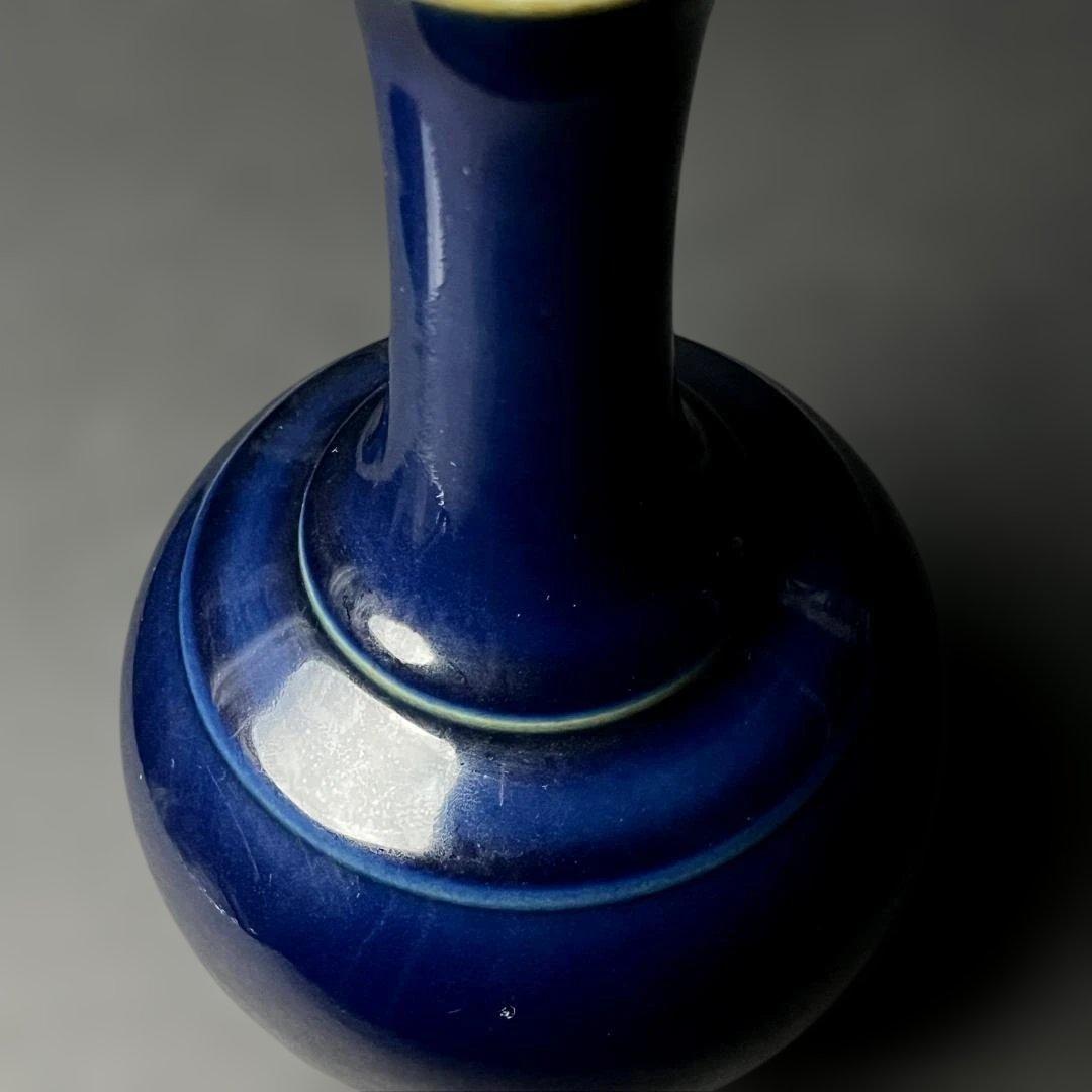 唐物 瑠璃釉瓶 大清康煕年製 款 中国美術 古玩 SH31