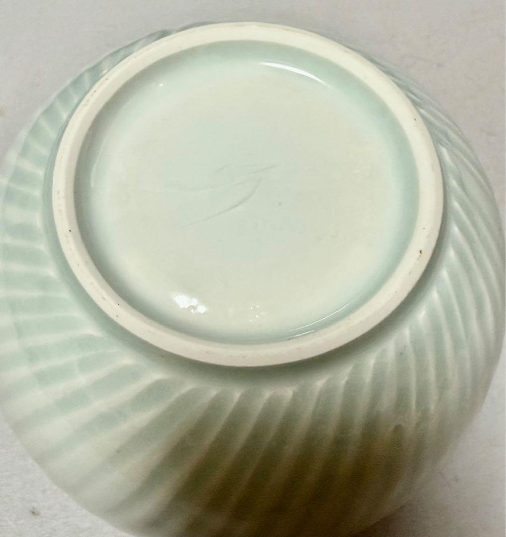 中国陶芸 高振宇　影青磁 水理紋 壺