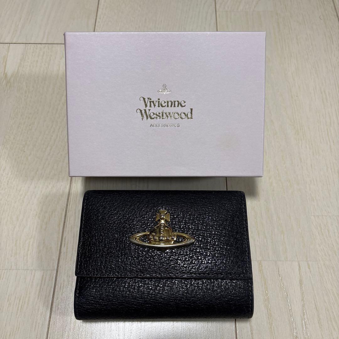 Vivienne Westwood ブラック三つ折り財布 箱付き