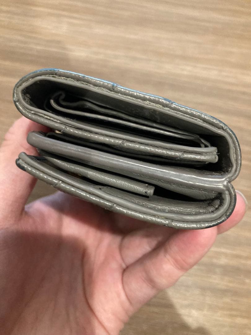 SAINT LAURENT オリガミ　グレー 三つ折り財布