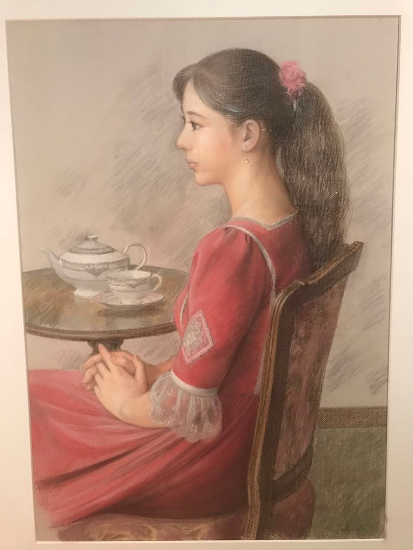 徳田宏行　「午後」　パステル画２０号　画面右下・作品裏に本人直筆サイン有り