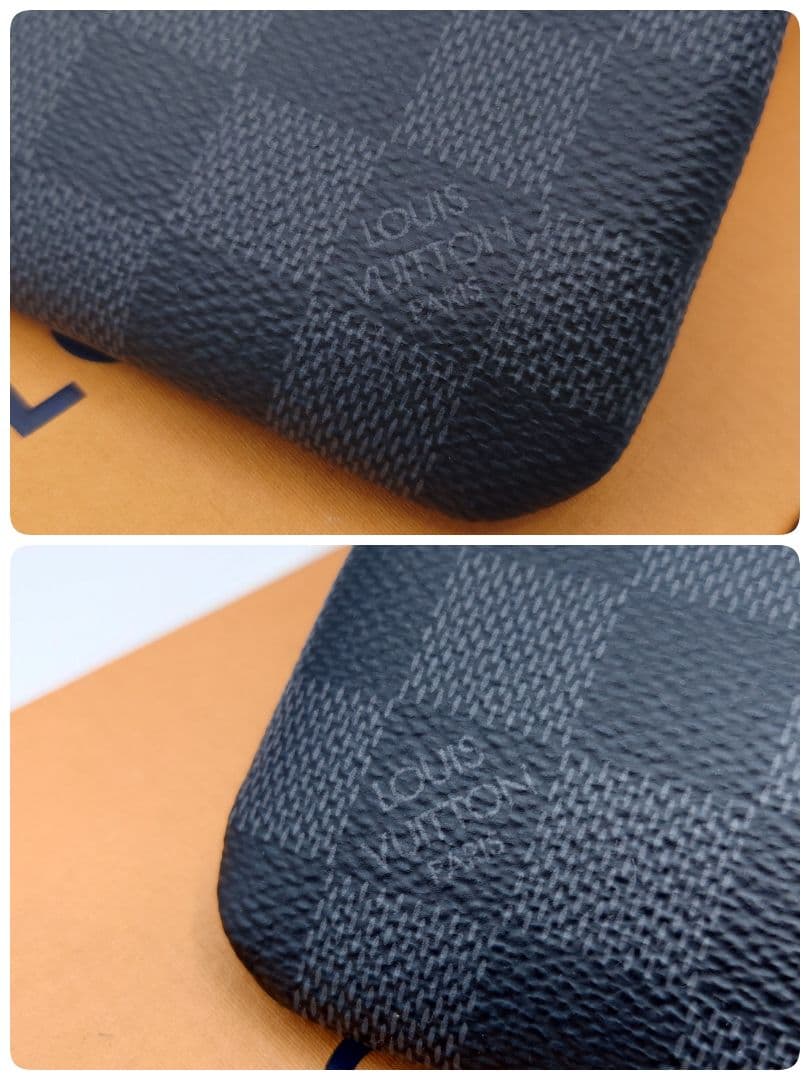 極美品です!ダミエ グラフィット ポシェットクレ N60155 キーリング付