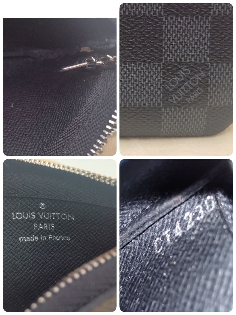 極美品です!ダミエ グラフィット ポシェットクレ N60155 キーリング付