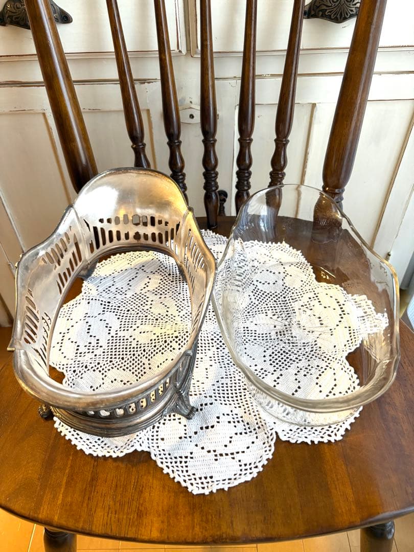 ♡ フランスアンティーク　ジャルディニエール　ローズガーランド　リボン　オルモル