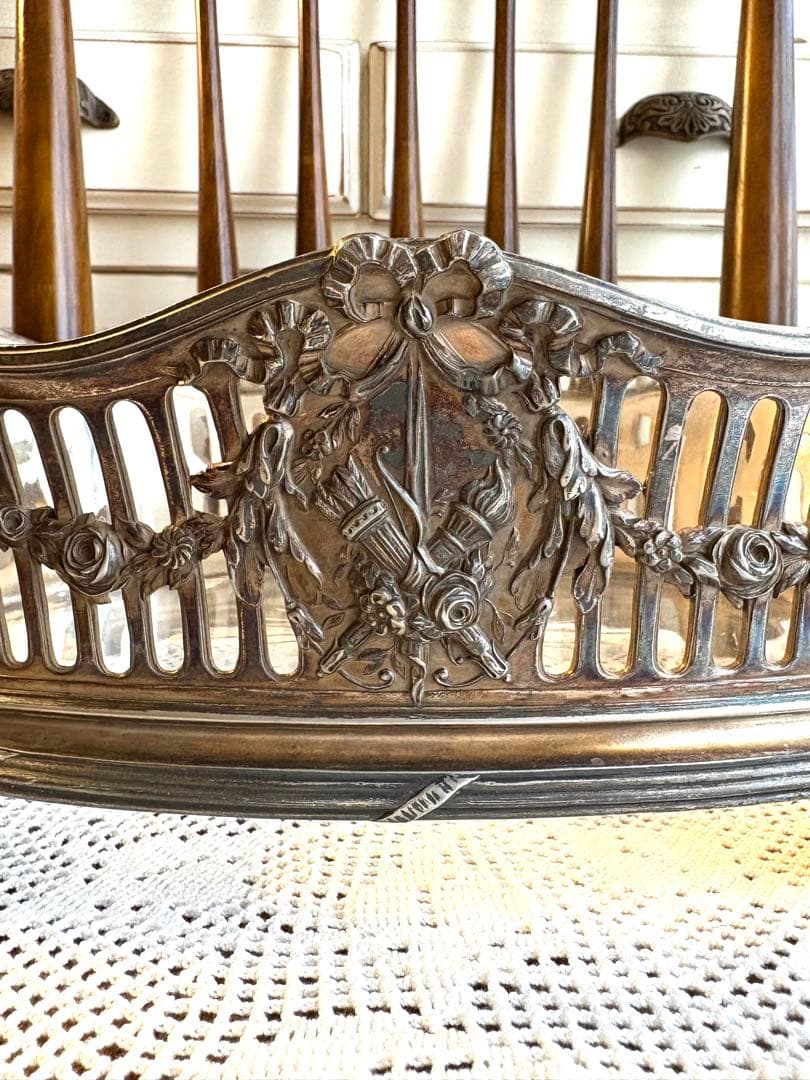 ♡ フランスアンティーク　ジャルディニエール　ローズガーランド　リボン　オルモル