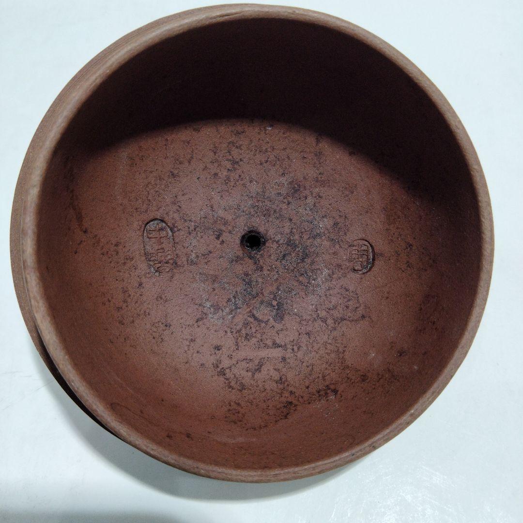 O85 中国古作　古い朱泥急須ふ　在銘刻印有　D