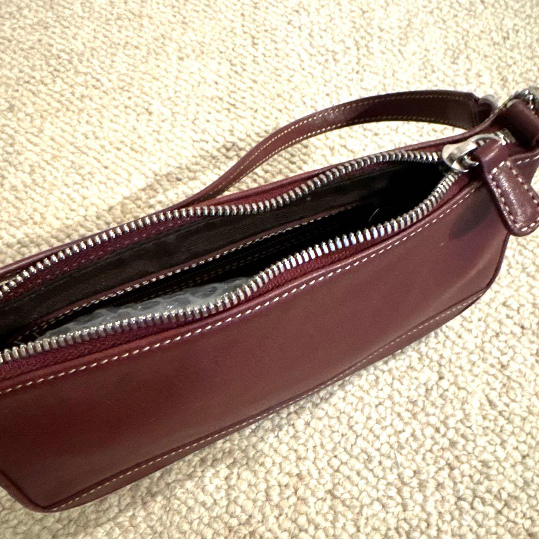 【美品】オールドコーチ　アクセサリーポーチ ステッチ ボルドー