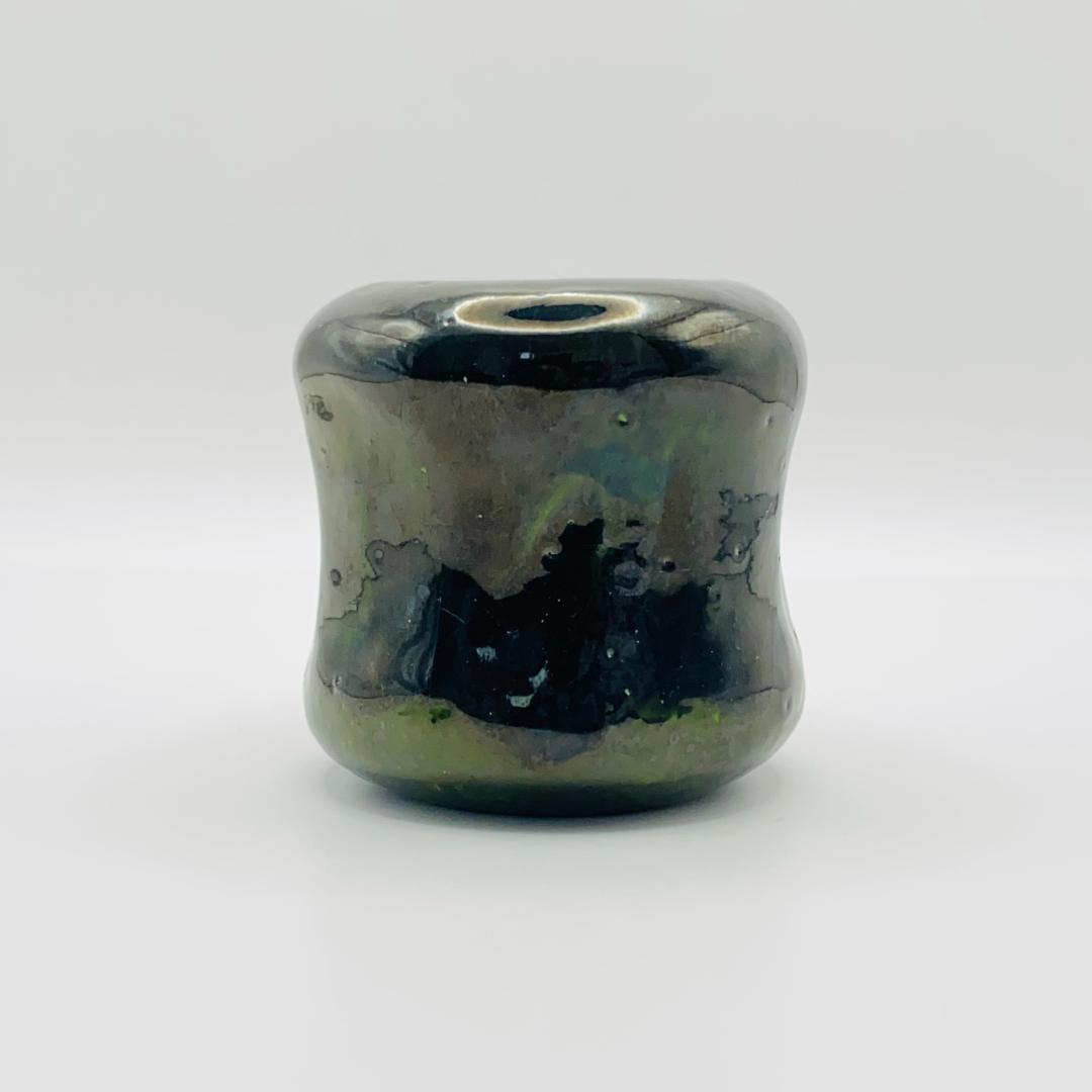 つくね蓋置 大樋焼 青釉　大樋長左衛門　共箱入　茶道具　茶器　伝統工芸品