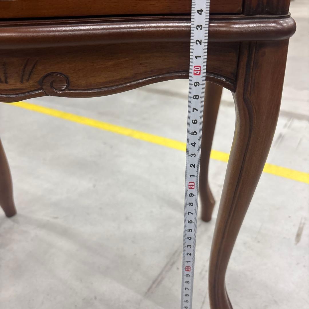 猫脚 クラシック調 サイドチェスト3段引き出し／ブラウン