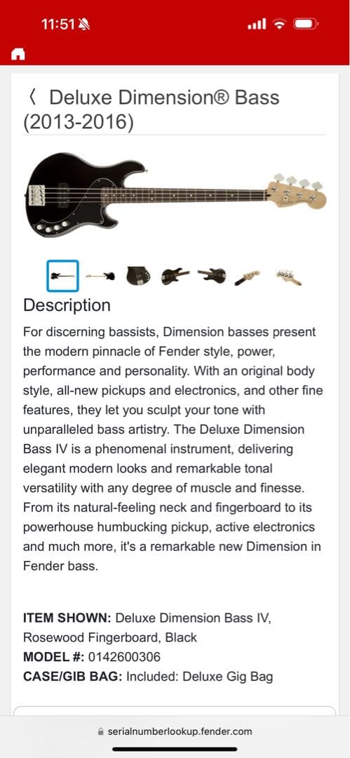 ベース Fender Mexico Deluxe Dimension Bass IV