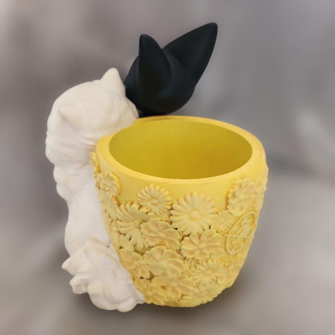 【新品同様】ジブリ プランターカバー 魔女の宅急便ジジとリリー ジオラマBOX