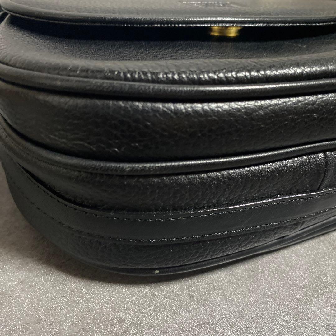 ✨極美品✨Burberrysブラックオールレザーショルダーバッグ　ノバチェック