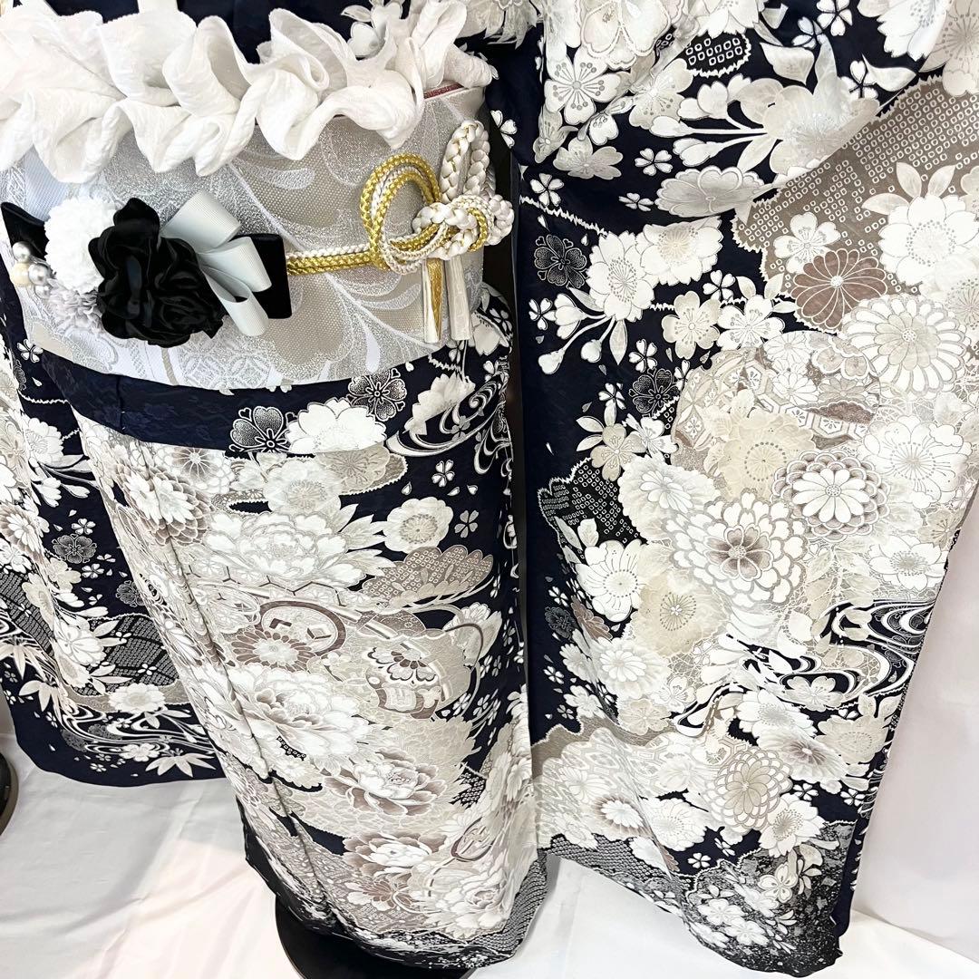 ■オーダー仕立て付き■新作■濃紺地正絹振袖フルセット■振袖一式■成人式