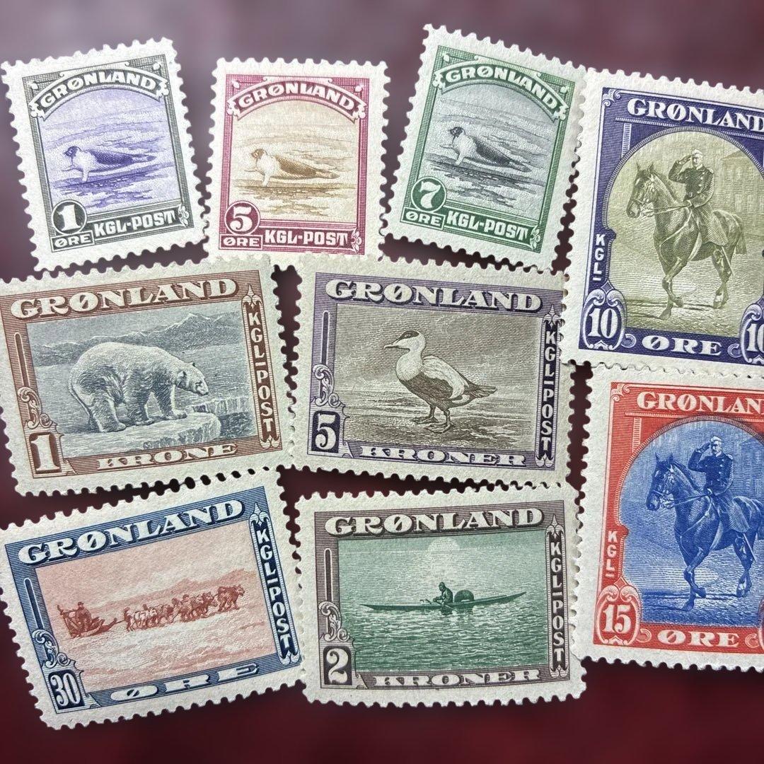 76817セール現品限　美品ヴィンテージ　グリーンランド発行シロクマ他9種揃