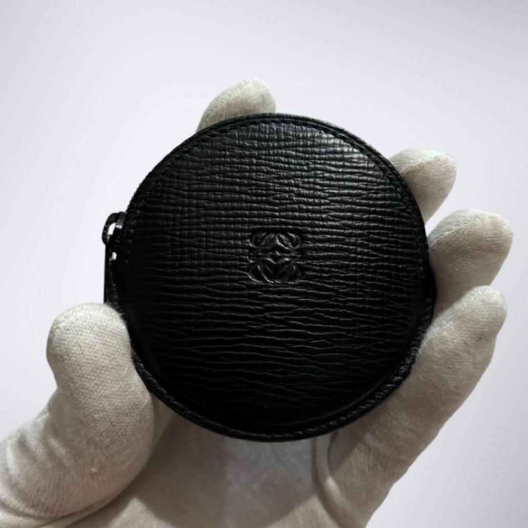 美品　LOEWE ロエベ　ケース　小銭入れ　アナグラム　レザー　ブラック