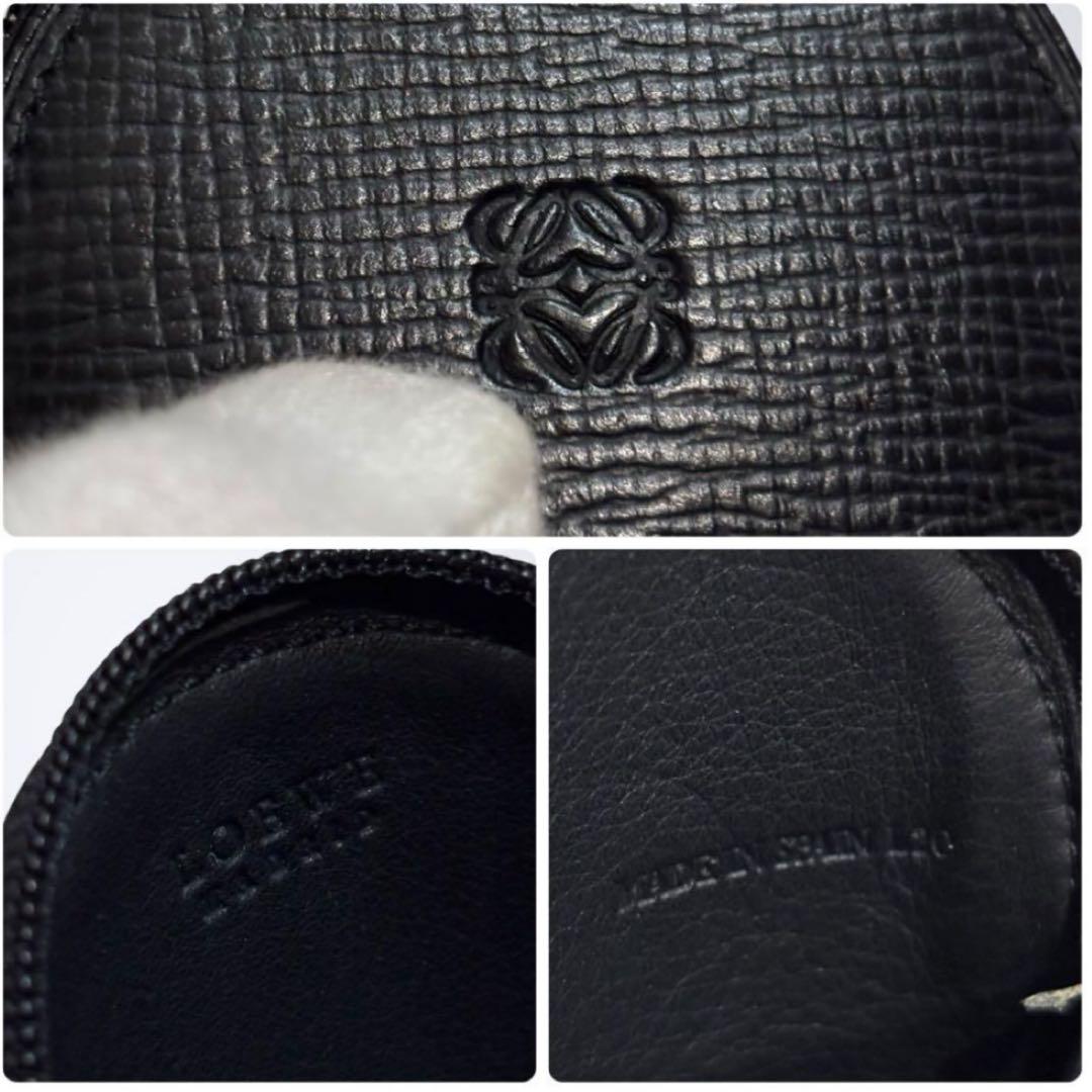 美品　LOEWE ロエベ　ケース　小銭入れ　アナグラム　レザー　ブラック