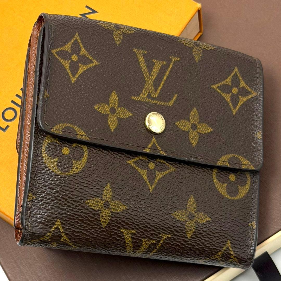 良品 ルイヴィトン モノグラム ポルトモネ ビエ カルトクレディ Wホック 財布