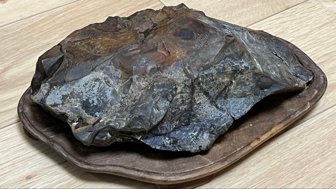 天然石 水石 陶器台座付き 約30cm