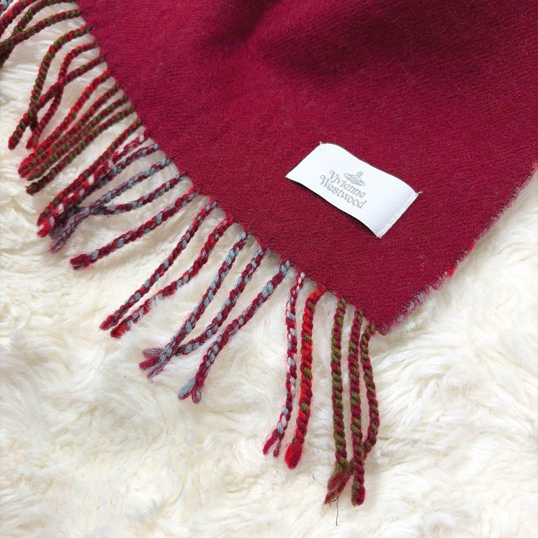 現行 美品 Vivienne Westwood ビックオーブ チェックマフラー