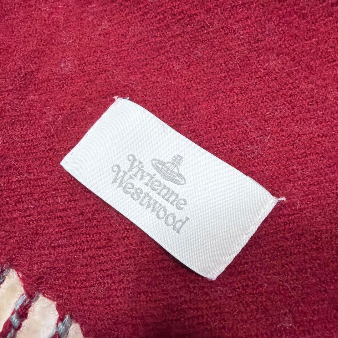 現行 美品 Vivienne Westwood ビックオーブ チェックマフラー
