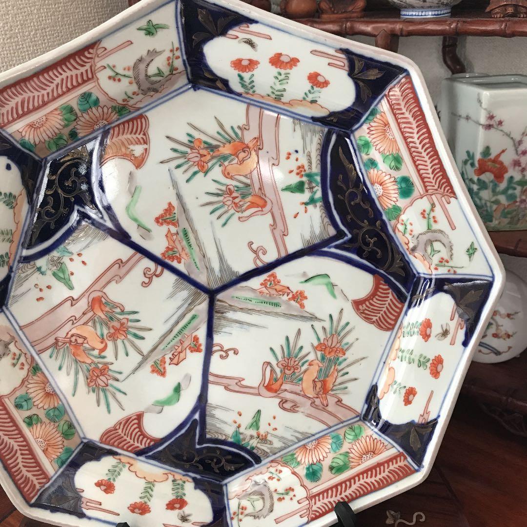 古伊万里　古美術　赤絵　飾り皿　観賞皿　年代品