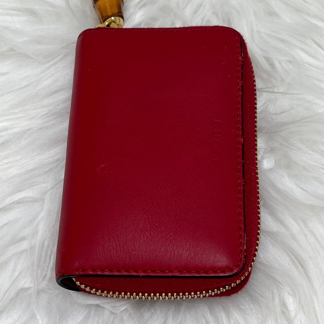 美品✨グッチ　GUCCI　財布　ケース　ラウンドファスナー　レッド