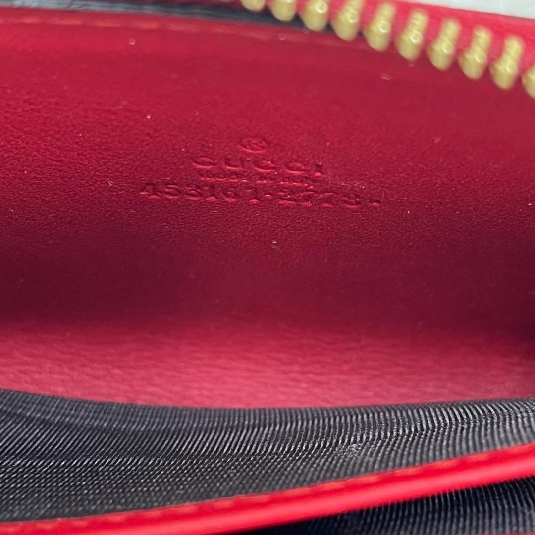 美品✨グッチ　GUCCI　財布　ケース　ラウンドファスナー　レッド