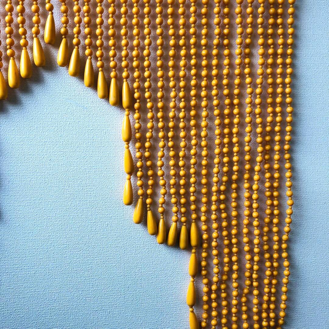 レトロポップ 昭和レトロ ビーズのれん 玉のれん オレンジ　カーテン雫　当時物