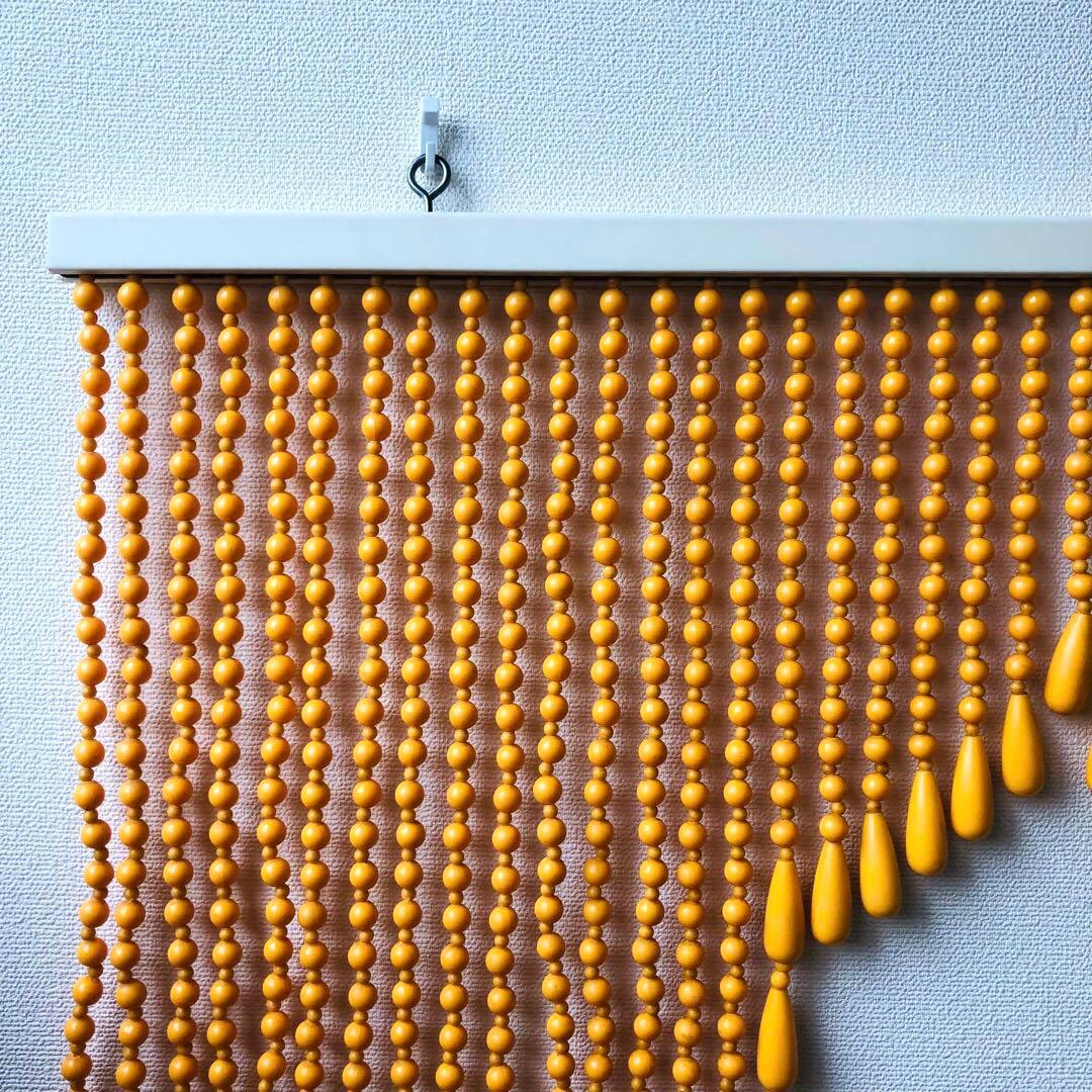 レトロポップ 昭和レトロ ビーズのれん 玉のれん オレンジ　カーテン雫　当時物