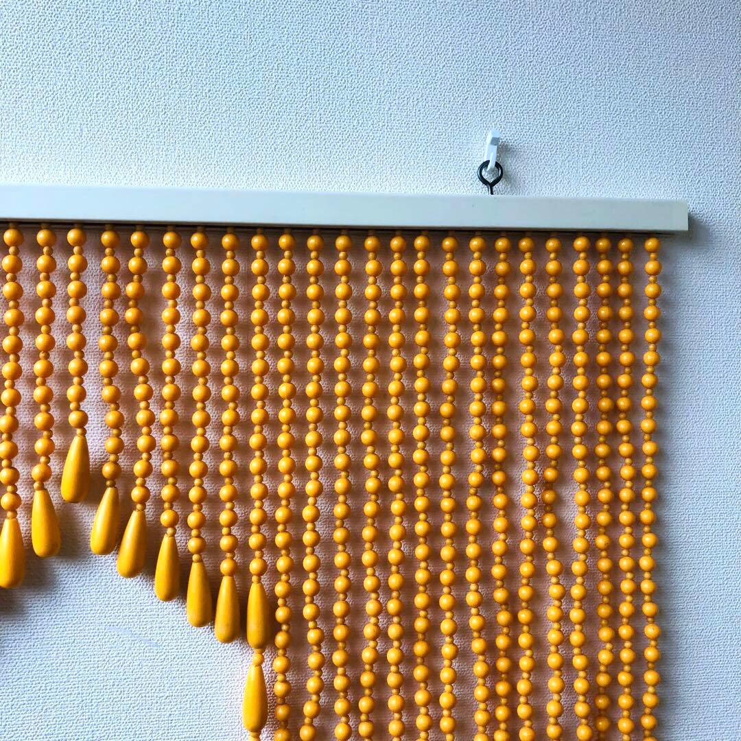 レトロポップ 昭和レトロ ビーズのれん 玉のれん オレンジ　カーテン雫　当時物