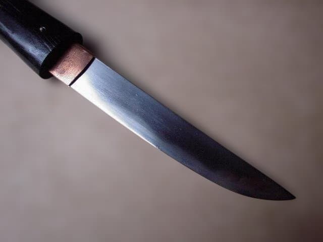 日本刀残欠マスターナイフNo.3 鉄英慎 黒鞘