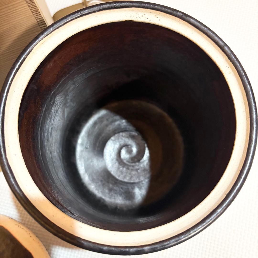 【美品】瀬戸焼 水野寿山 鉄釉水指 水指 茶道具