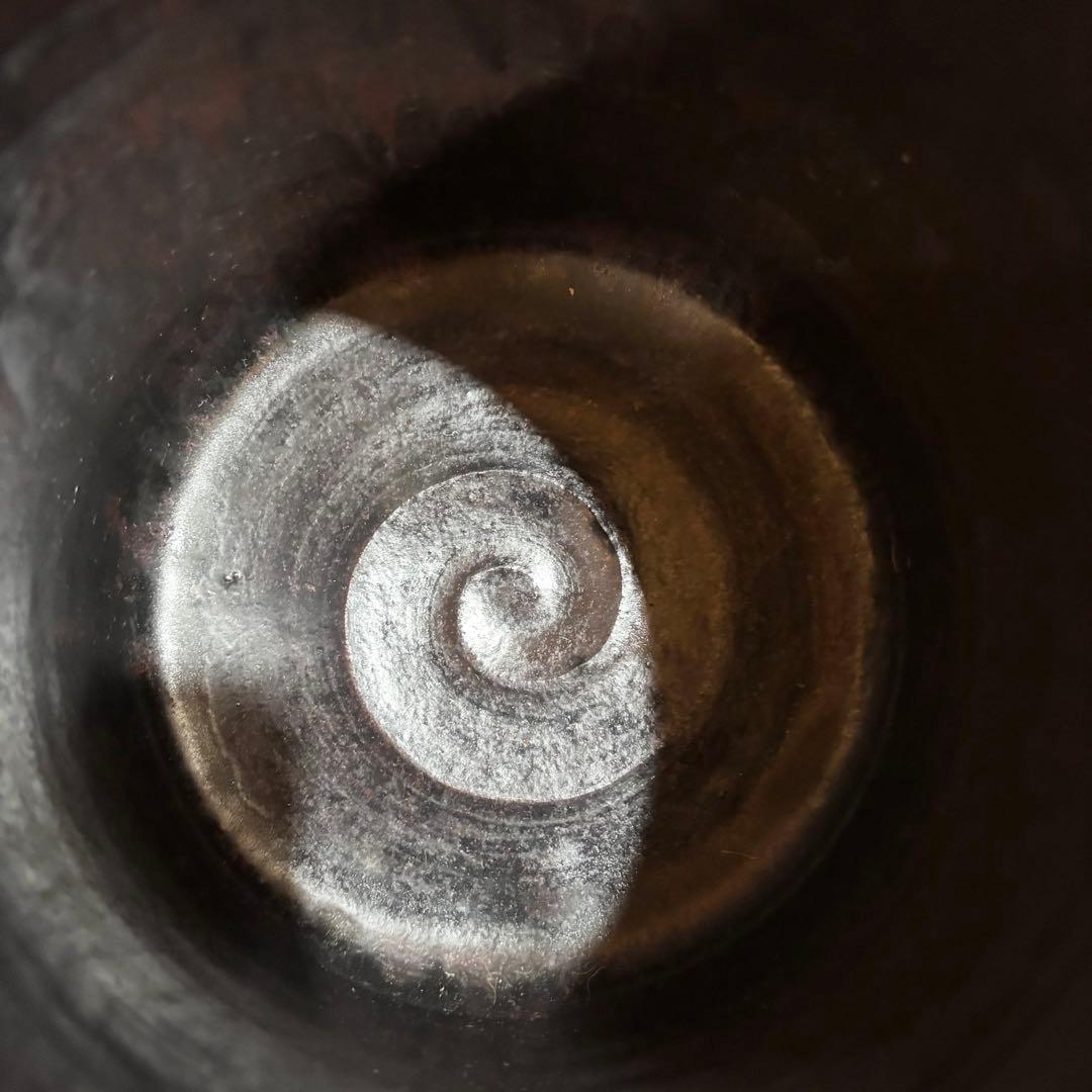 【美品】瀬戸焼 水野寿山 鉄釉水指 水指 茶道具