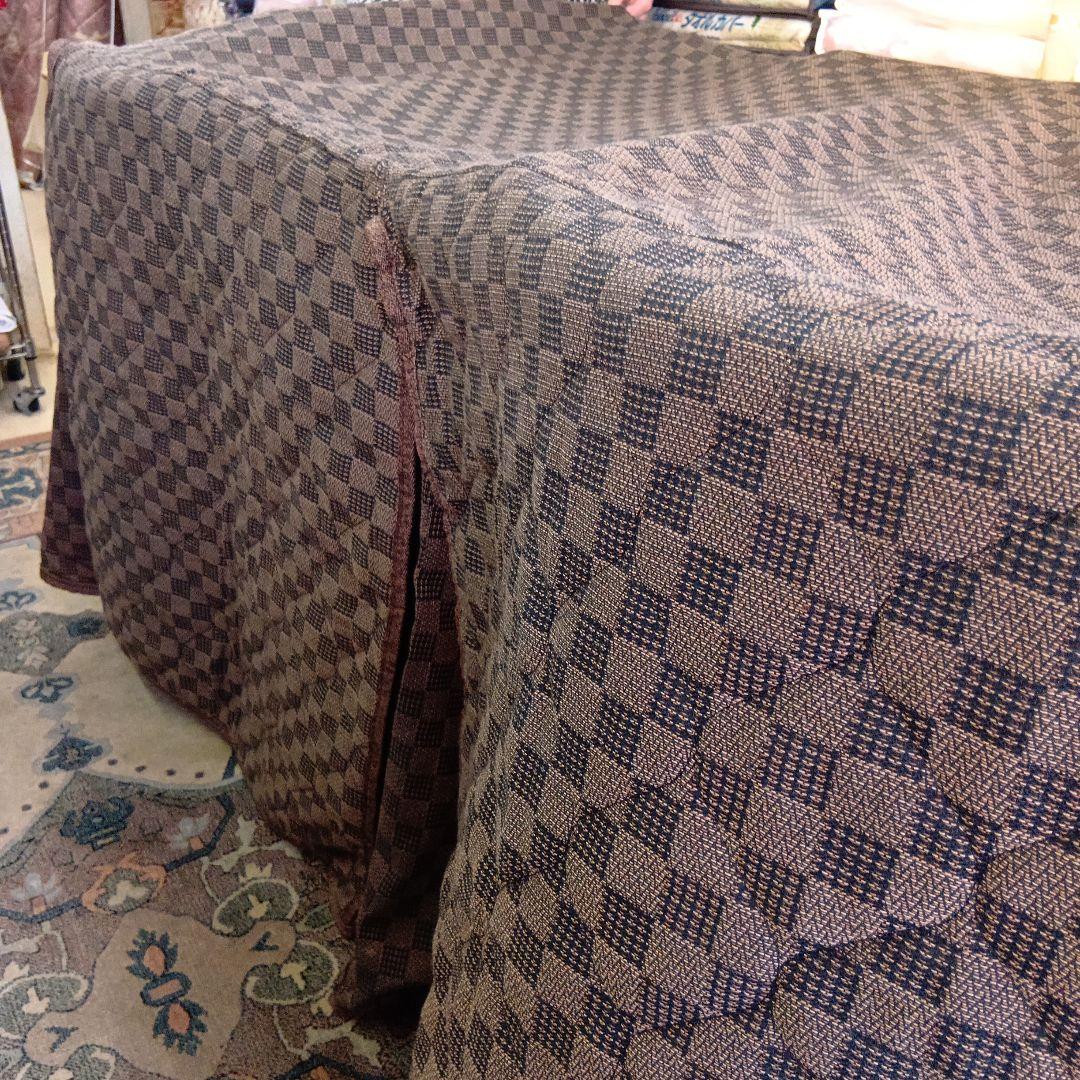 茶色チェック柄 テーブル用　こたつ布団