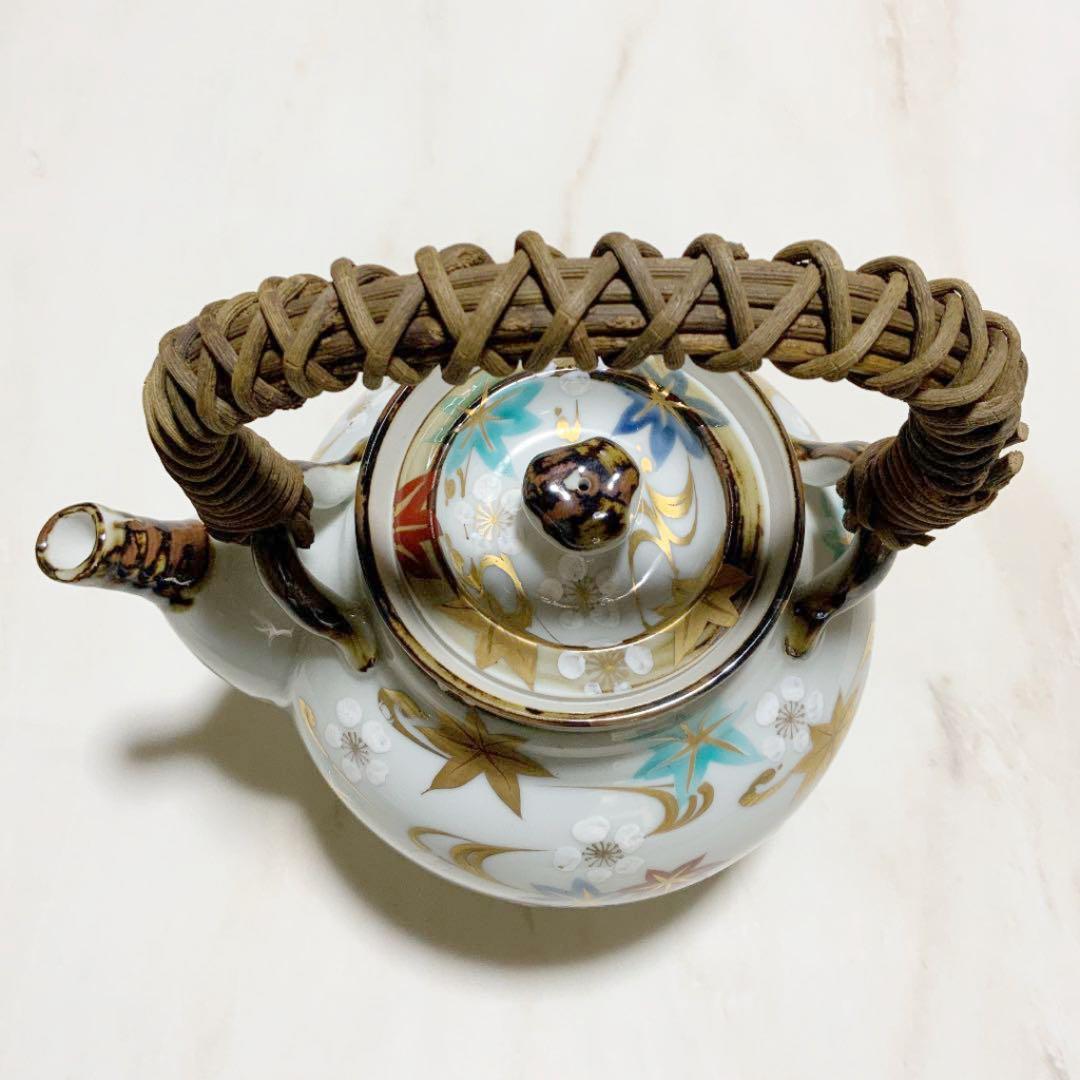 大きめの急須（梅・紅葉・金彩）