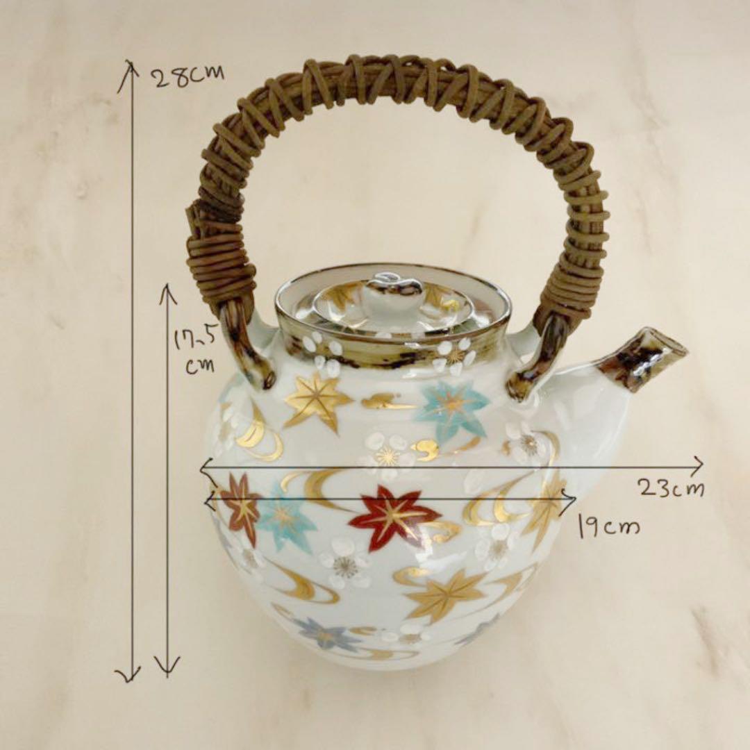 大きめの急須（梅・紅葉・金彩）