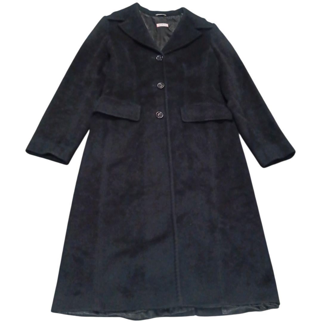 ✨MAX&Co. アンゴラ混 マキシ丈 シングル チェスターコート 黒 Lサイズ