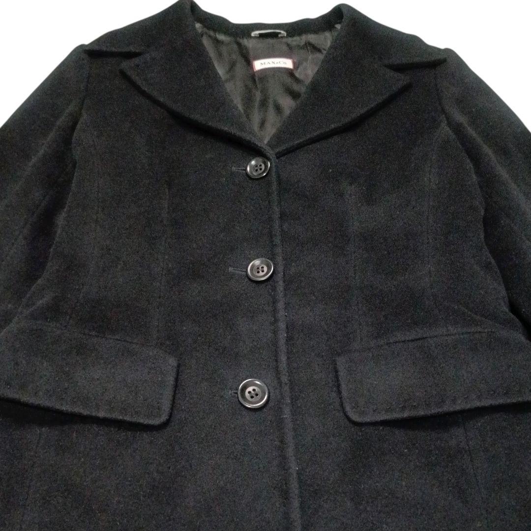 ✨MAX&Co. アンゴラ混 マキシ丈 シングル チェスターコート 黒 Lサイズ