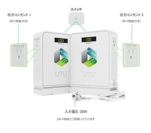 海外旅行用変圧器 降圧専用 ダウントランス 降圧トランス 降圧器 電源トランス