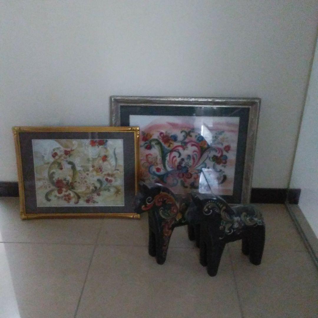 トールペイント　ローズマリング　額