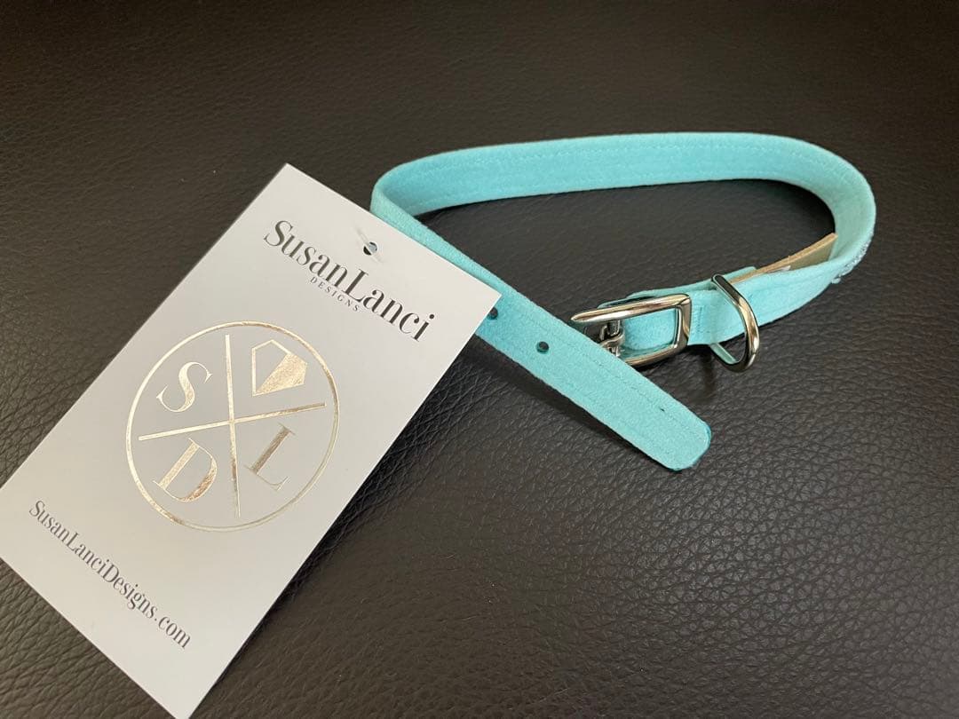 SUSANLANCI スワロフスキー首輪　スーザンランシー　ティファニーブルー