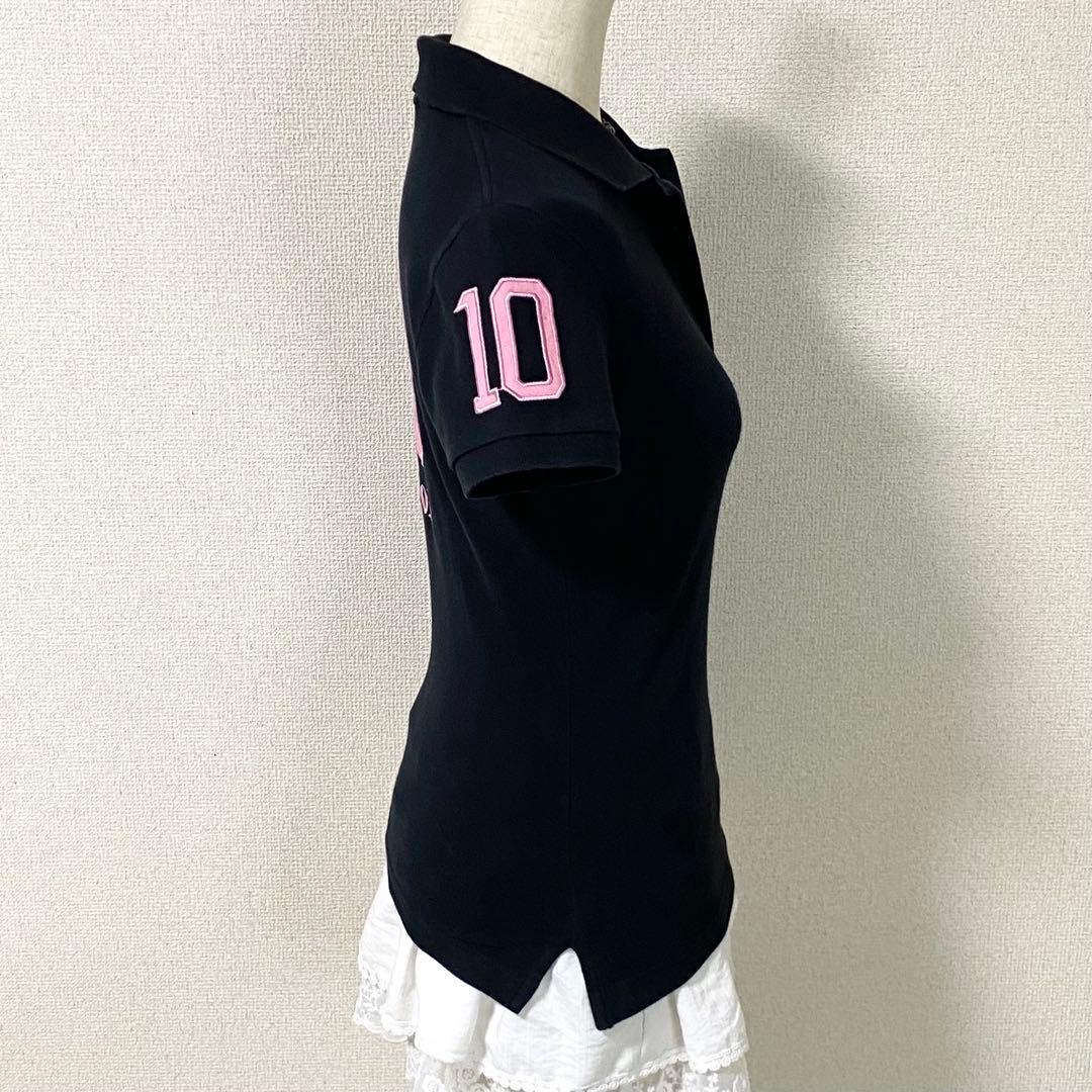 希少 y2k ラルフローレン ビッグポニー ポロシャツ ブラック 平成女児