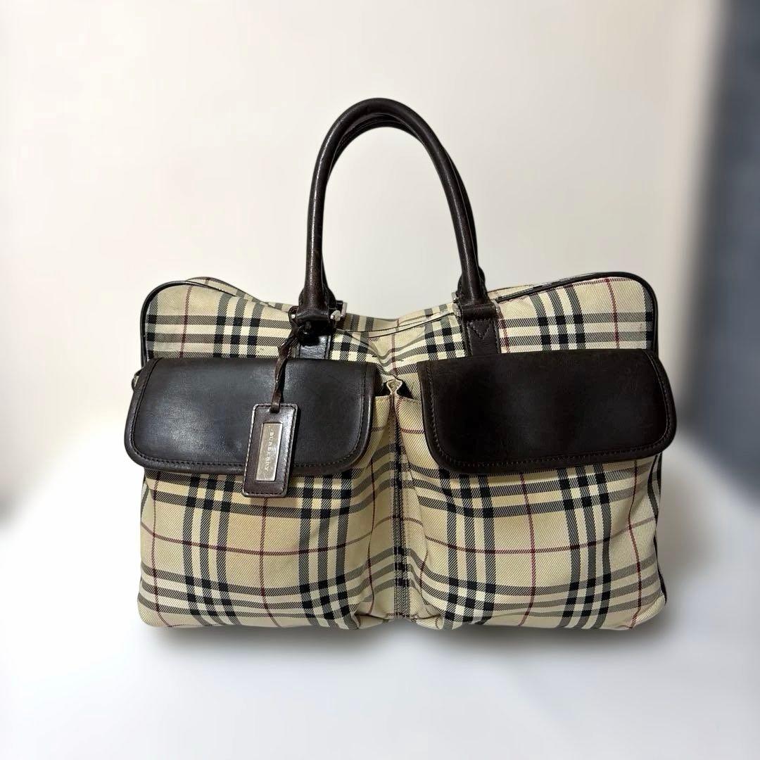 豪華 BURBERRYバーバリー ノバチェック柄 ビジネスケース×ポーチ セット